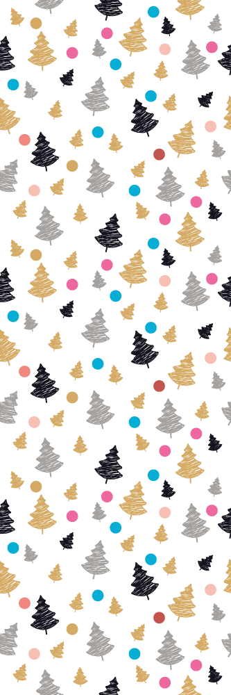 Tapis vinyle chambre à pois colorés et arbres - TenStickers
