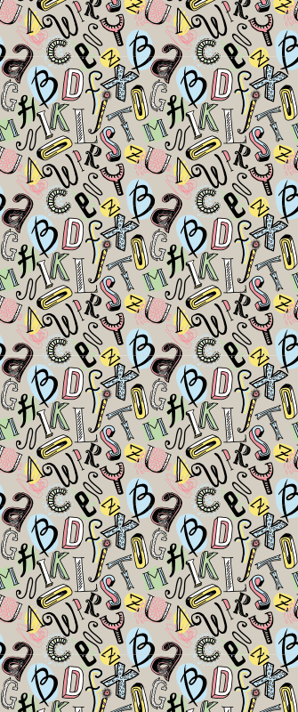 Tapis vinyle chambre alphabet nordique - TenStickers