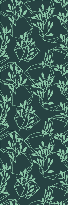 Tapis vinyle chambre plantes vintage vertes - TenStickers