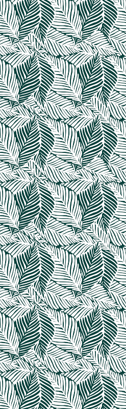 Tapis vinyle chambre feuilles d'arbre vertes et blanches - TenStickers