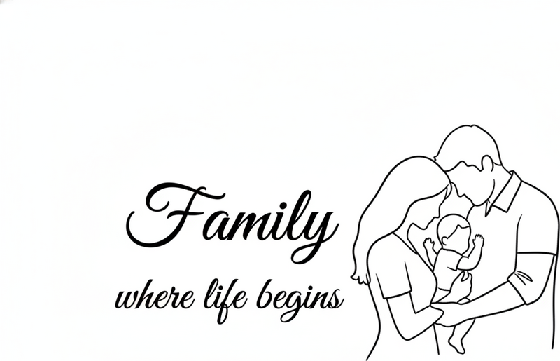 Tapis vinyle chambre famille où la vie commence - TenStickers