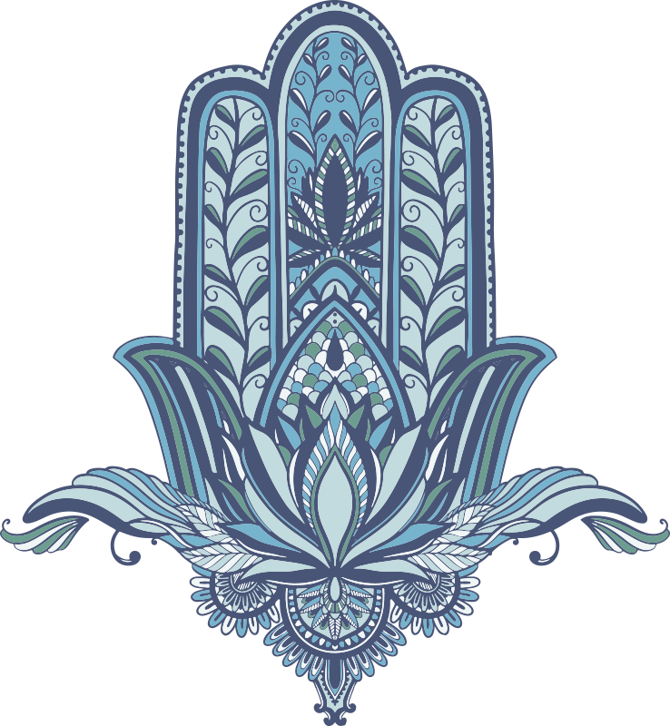 Tapis vinyle chambre main de hamsa bleue - TenStickers