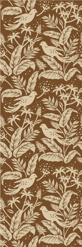 Tapis vinyle nordique oiseaux dorés et bruns - TenStickers