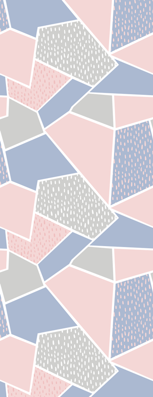 Tapis vinyle nordique géométrique pastel doux - TenStickers
