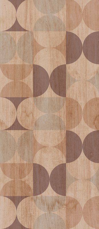 Tapis vinyle nordique motif bois géométrique marron - TenStickers