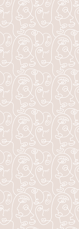 Tapis vinyle nordique motif rose et blanc - TenStickers
