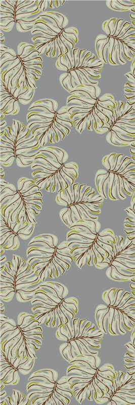 Tapis vinyle nordique feuilles monstera grises minimalistes - TenStickers