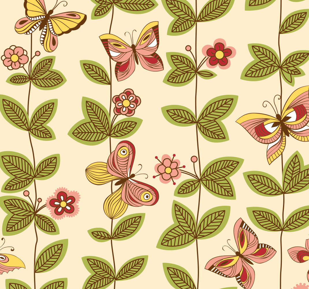 Tapis vinyle nature papillons - TenStickers