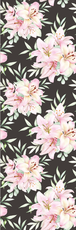 Tapis vinyle nature motif floral aquarelle nénuphars - TenStickers