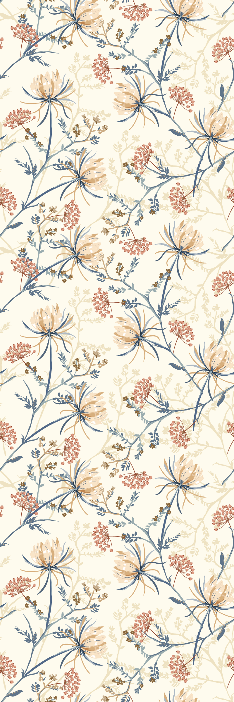Tapis vinyle nature imprimé fleurs vintage - TenStickers