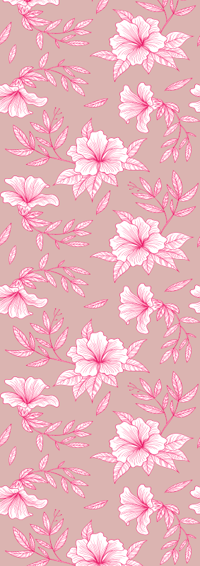 Tapis vinyle nature lotus rose fluo - TenStickers