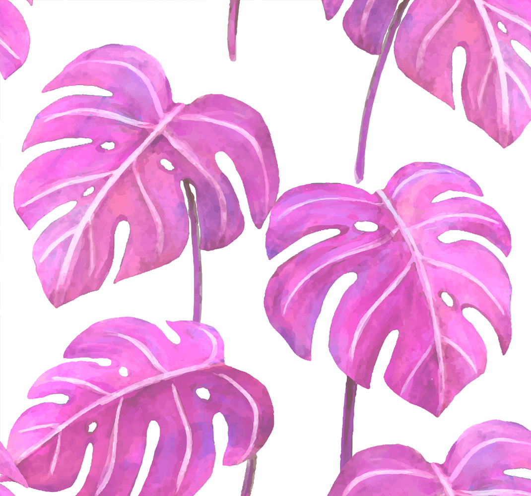 Tapis vinyle nature monstera rose peint - TenStickers