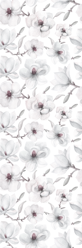 Tapis vinyle nature branche élégante avec fleur de magnolia - TenStickers