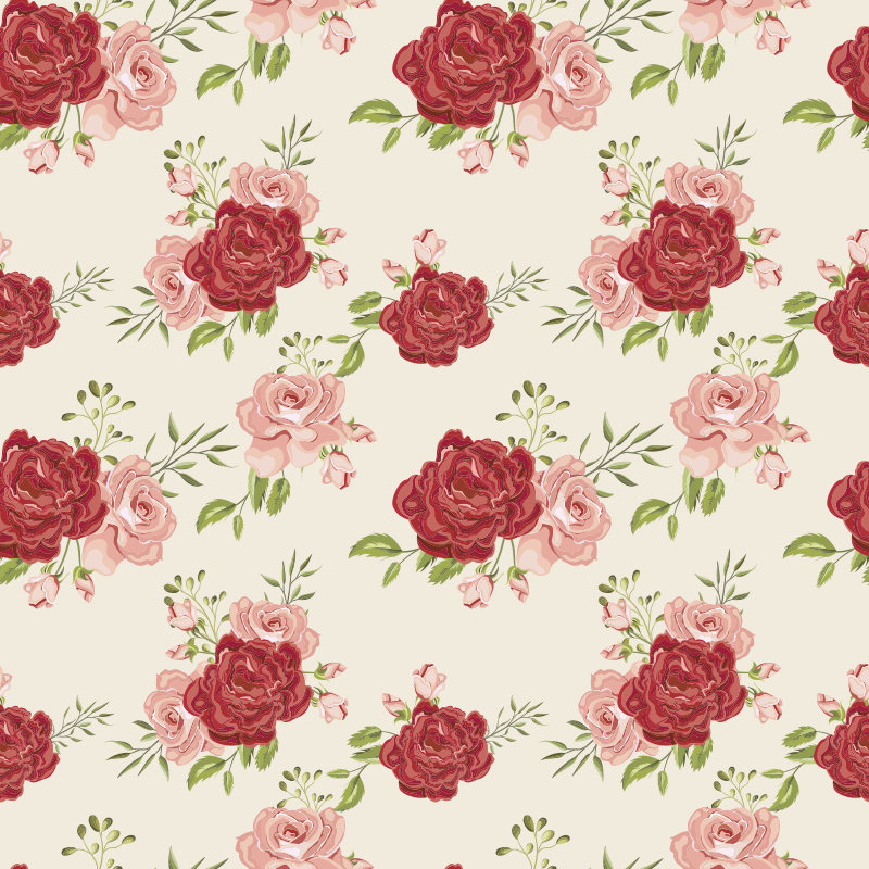 Tapis vinyle nature roses élégantes - TenStickers