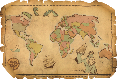 Tapis vinyle carte du monde décoratif ancien - TenStickers