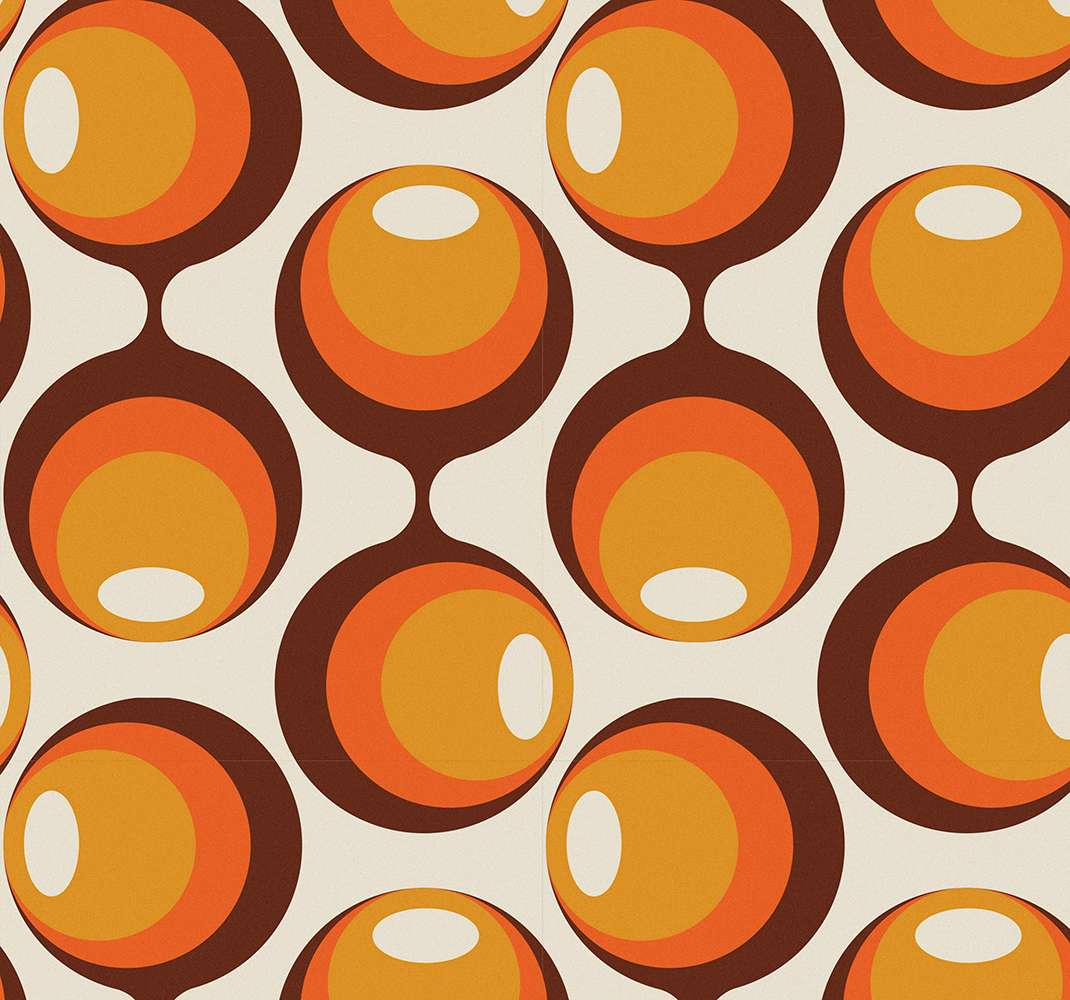 Tapis vinyle vintage design semi-oblong années 70 - TenStickers