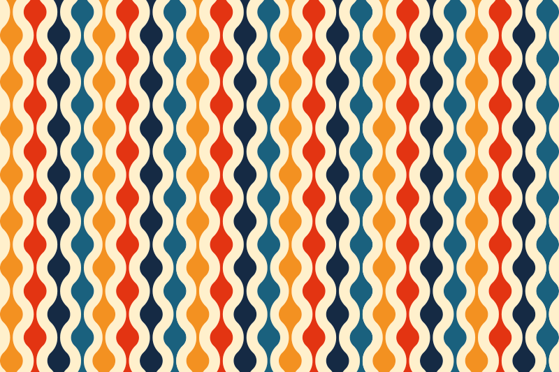 Tapis vinyle vintage vague des années 70 - TenStickers
