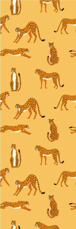 Tapis vinyle animal motif léopards jaunes - TenStickers