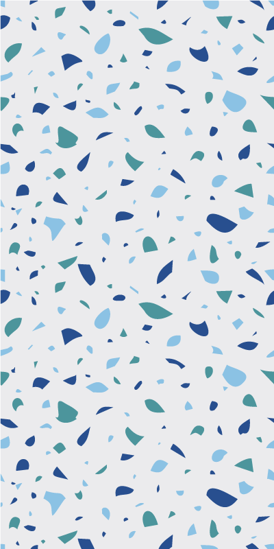 Tapis vinyle texture tonalités bleues terrazzo - TenStickers