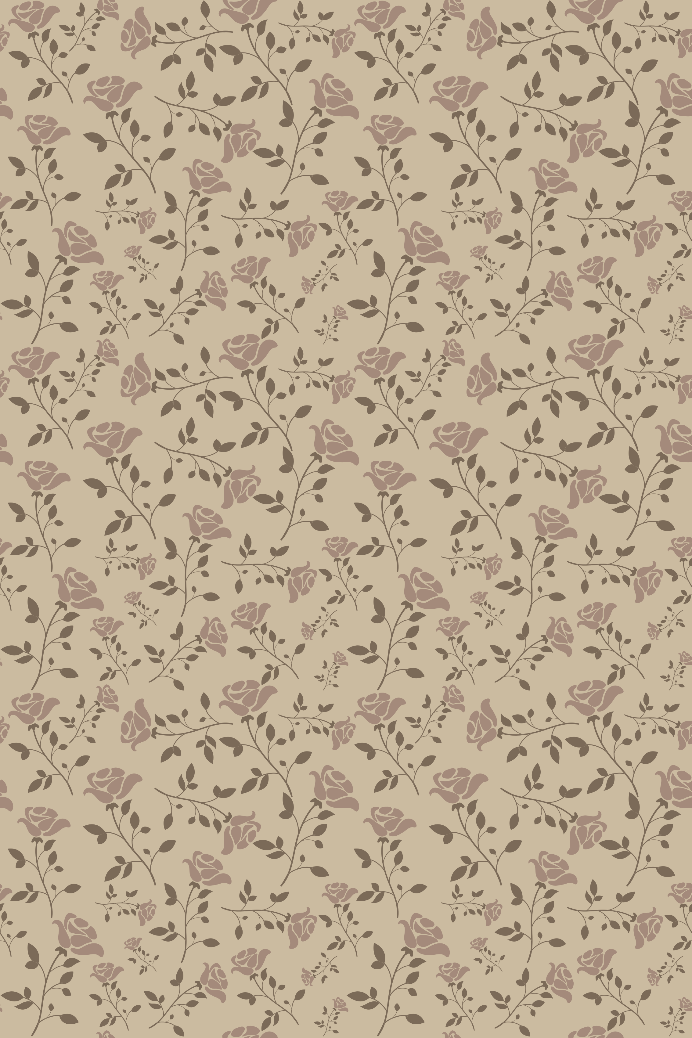 Tapis vinyle vintage motif rose vintage marron - TenStickers