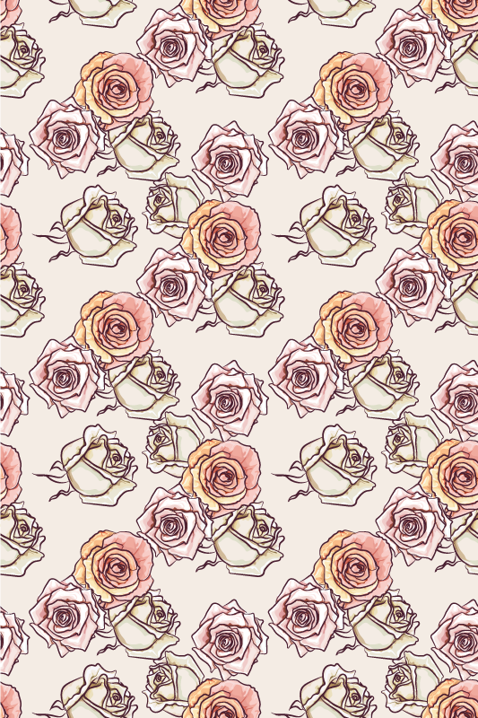 Tapis vinyle vintage motif roses anglais - TenStickers