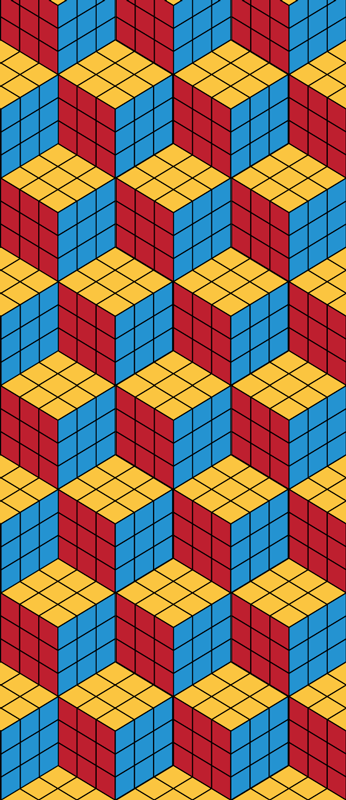 Tapis vinyle vintage motif original rubik cube - TenStickers