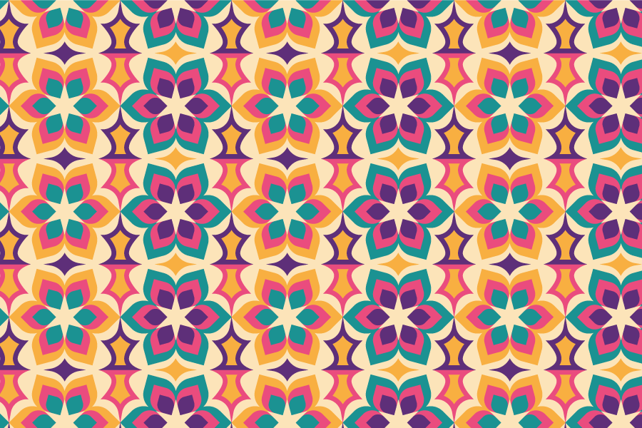 Tapis vinyle vintage fleurs des années 70 - TenStickers