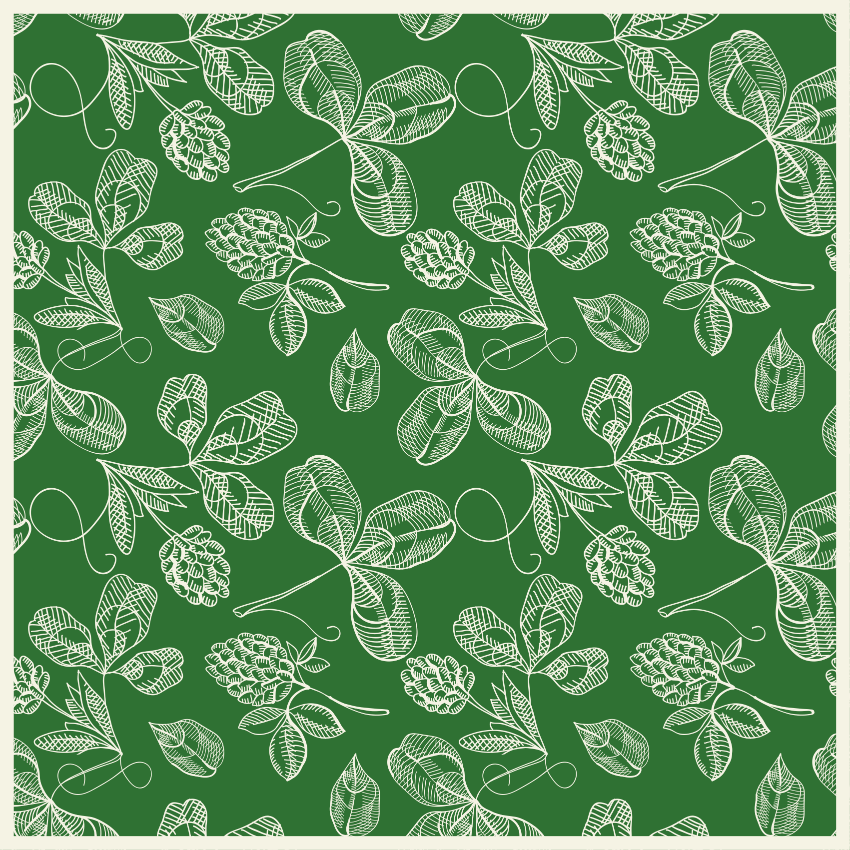 Tapis vinyle vintage motif brindille de magnolia vert - TenStickers