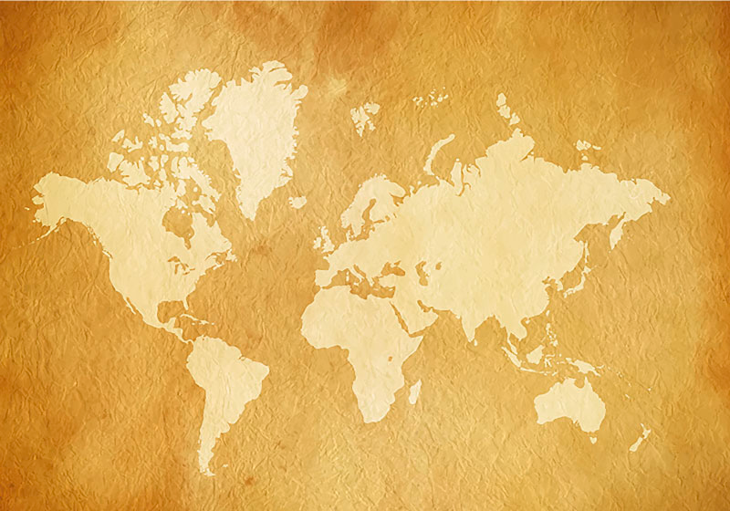 Tapis vinyle carte du monde murale vintage - TenStickers
