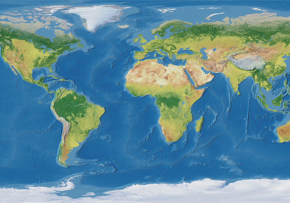 Tapis vinyle carte du monde carte du monde réaliste - TenStickers
