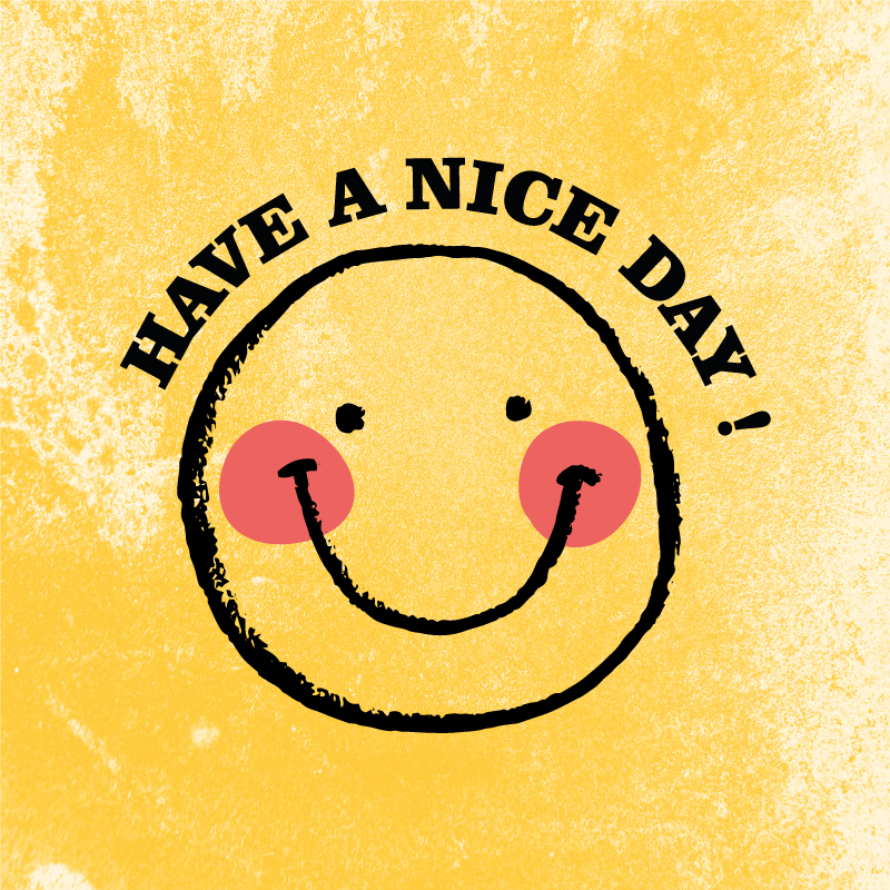 Tapis vinyle citation design smiley bonne journée - TenStickers