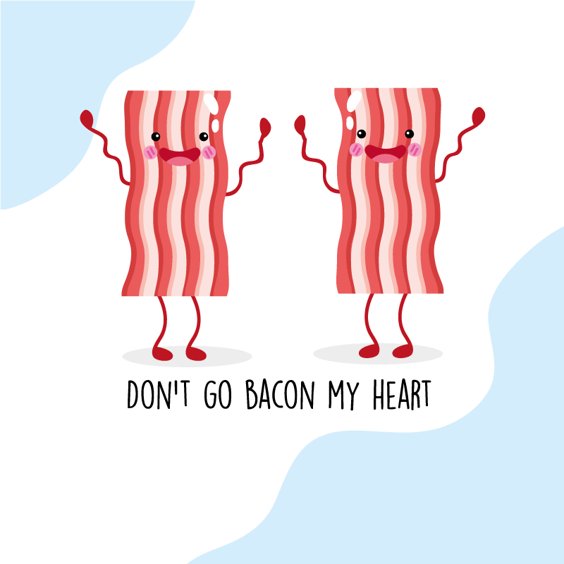 Tapis vinyle citation drôle avec du bacon - TenStickers