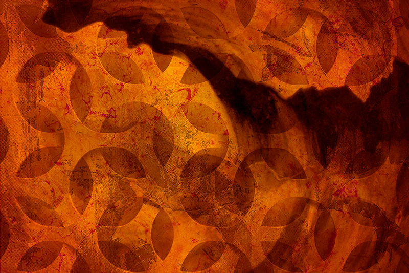 Tapis vinyle géométrique abstrait couleur orange - TenStickers