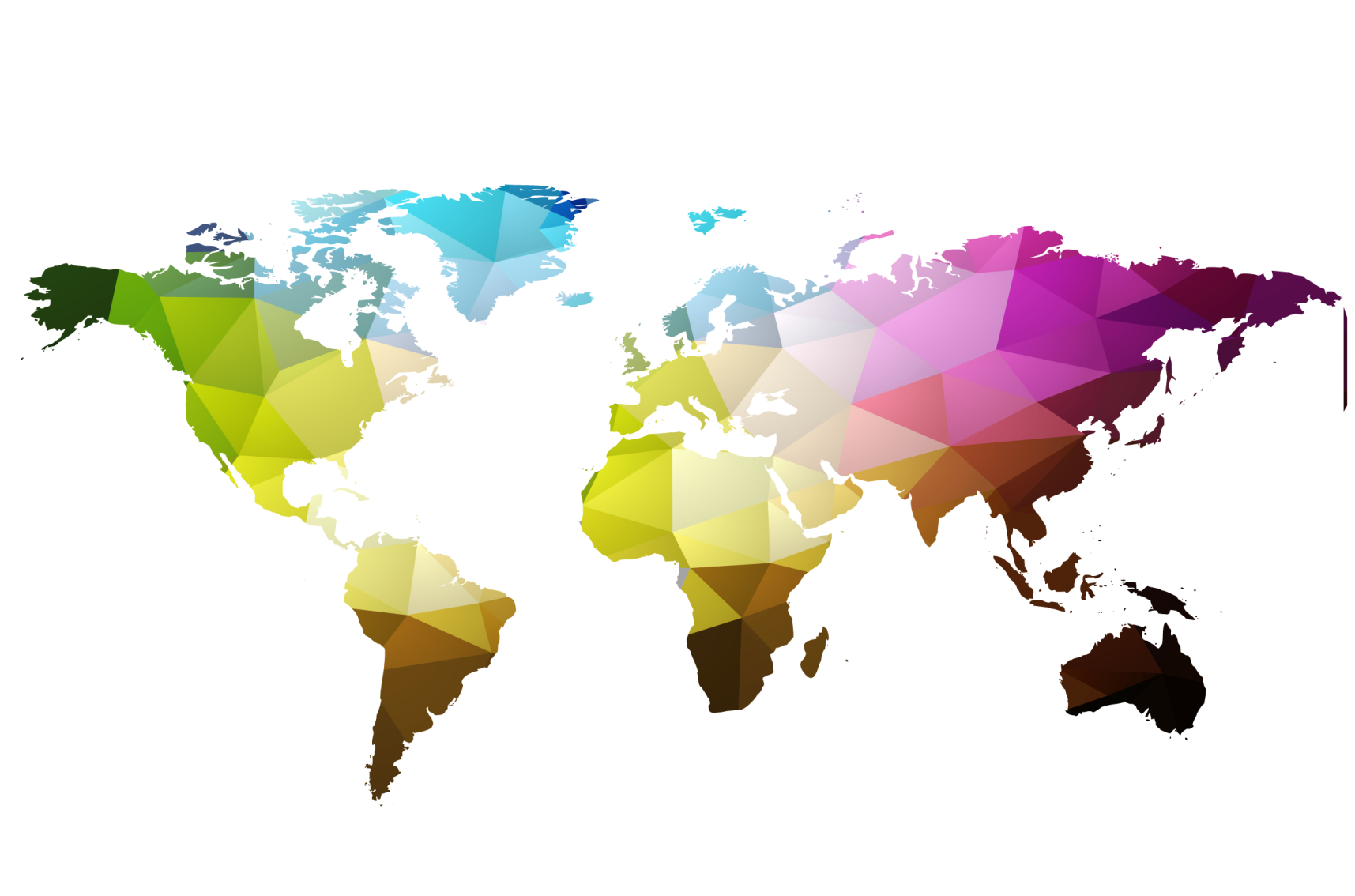 Tapis vinyle géométrique carte du monde en triangles - TenStickers