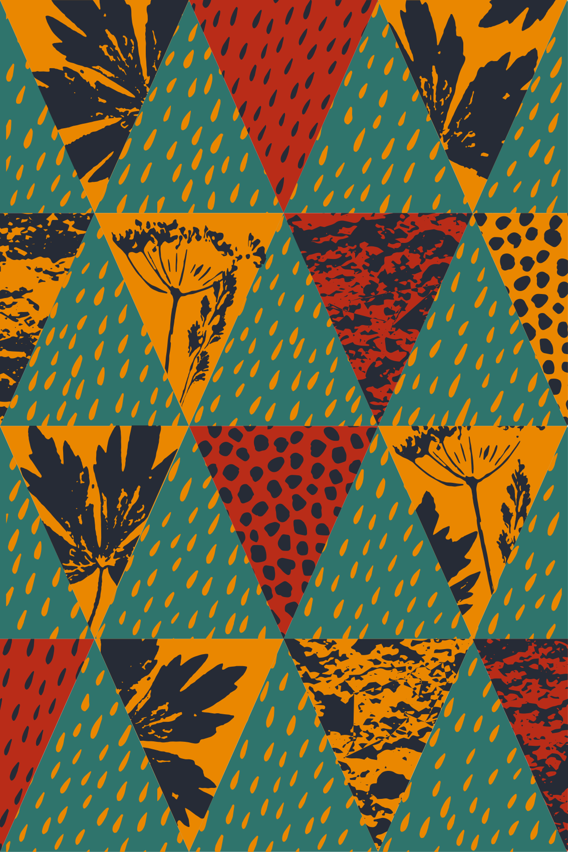 Tapis vinyle géométrique art géométrique pluie - TenStickers
