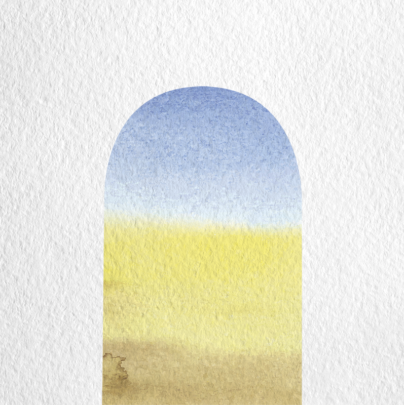 Tapis vinyle géométrique arche aquarelle - TenStickers