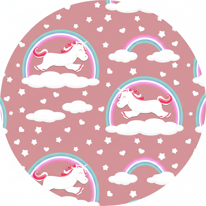 Tapis vinyle pour enfants motif licornes et arc-en-ciel - TenStickers