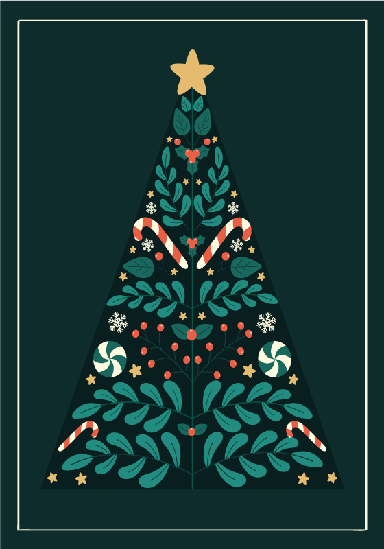 Tapis vinyle noël arbre de noël - TenStickers