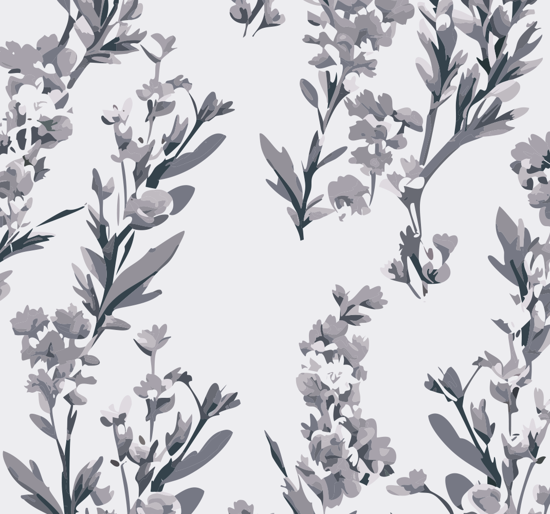 Tapis vinyle gris design floral - TenStickers