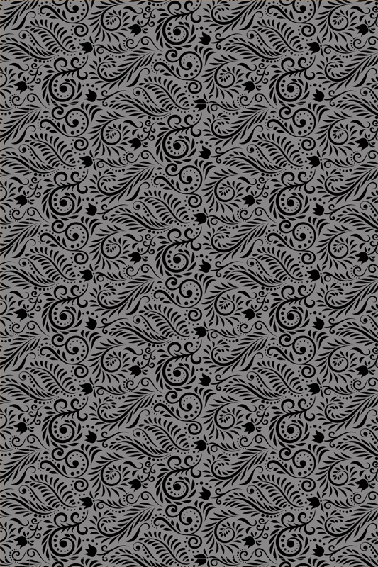 Tapis vinyle gris motifs tourbillonnants ornés - TenStickers