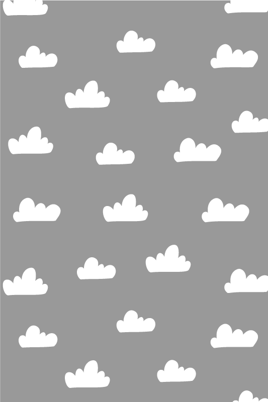 Tapis vinyle gris ciel nuageux - TenStickers