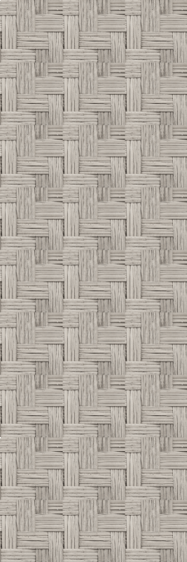 Tapis vinyle couloir effet osier tressé gris - TenStickers