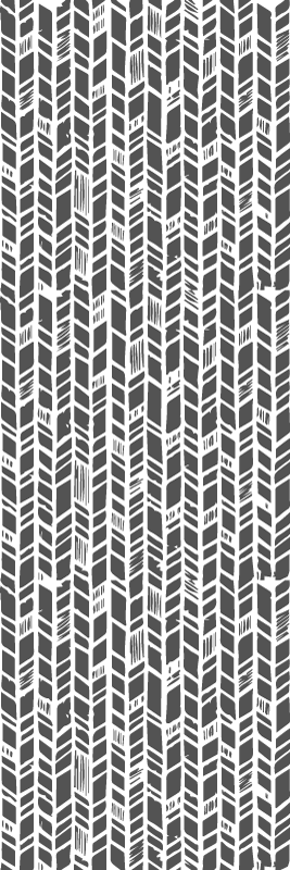 Tapis vinyle couloir motif tribal noir et blanc - TenStickers