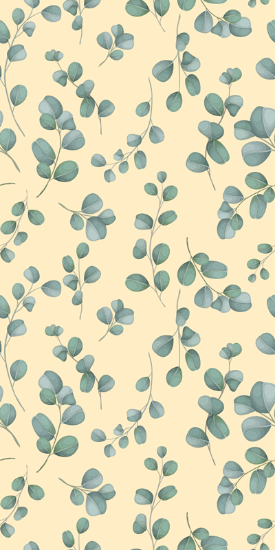 Tapis vinyle beige motif feuilles d'eucalyptus - TenStickers