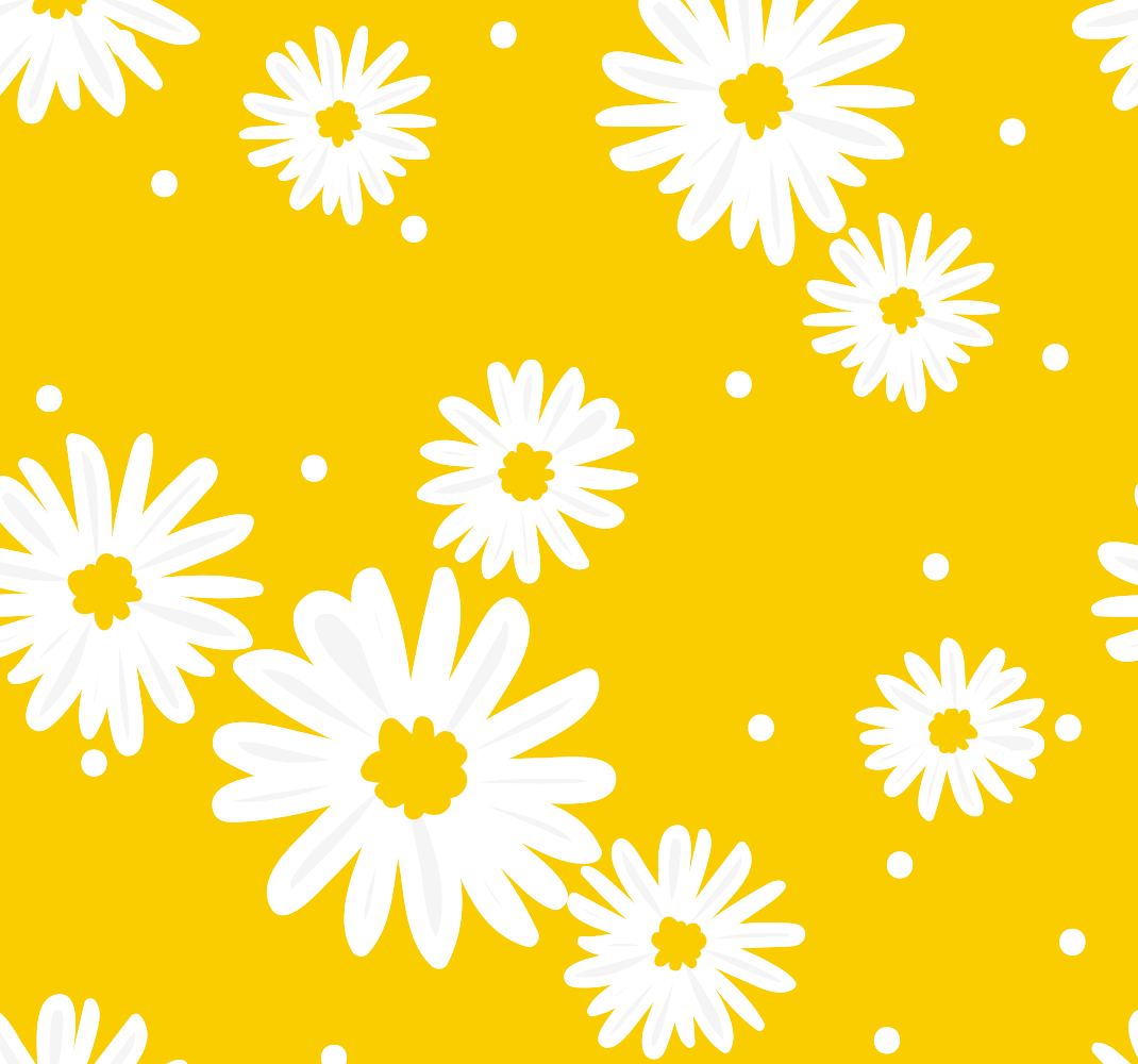 Tapis vinyle jaune fleurs de marguerite sur fond jaune - TenStickers