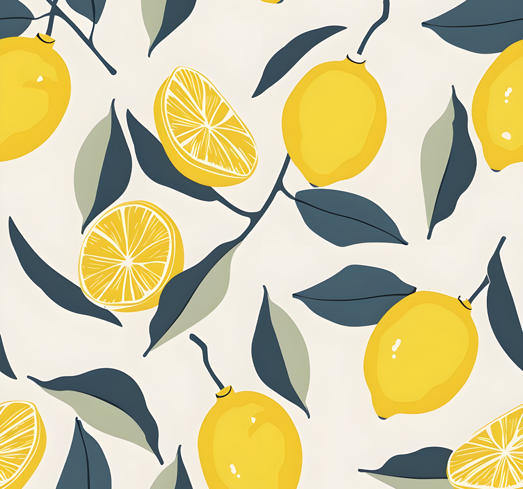 Tapis vinyle jaune motif citron - TenStickers