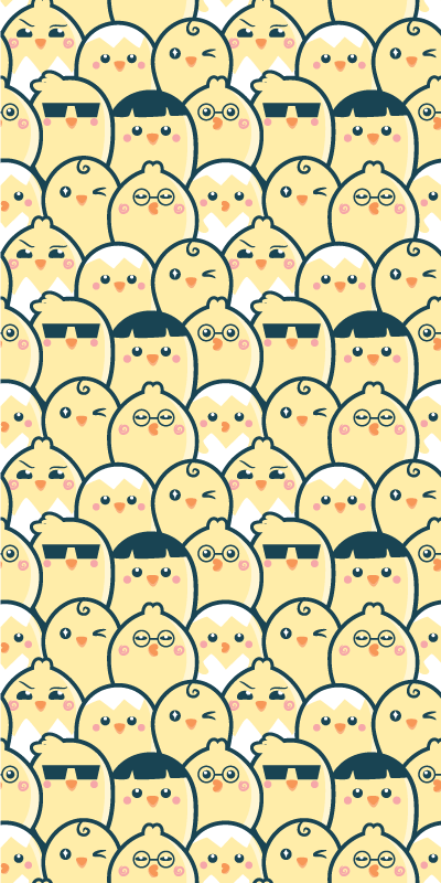 Tapis vinyle jaune motif seamless poussins 6 - TenStickers