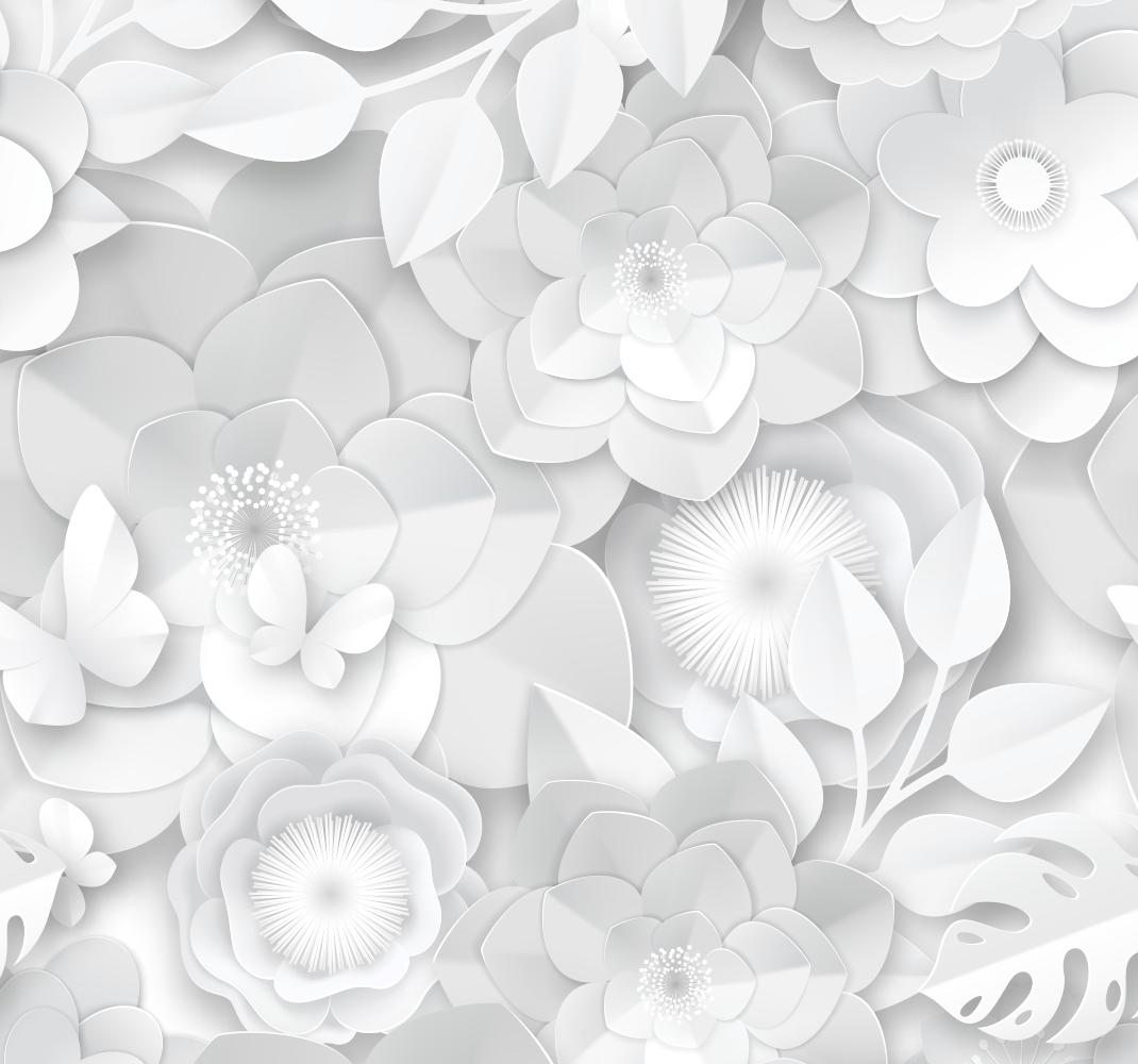 Tapis vinyle blanc fleurs 3d - TenStickers