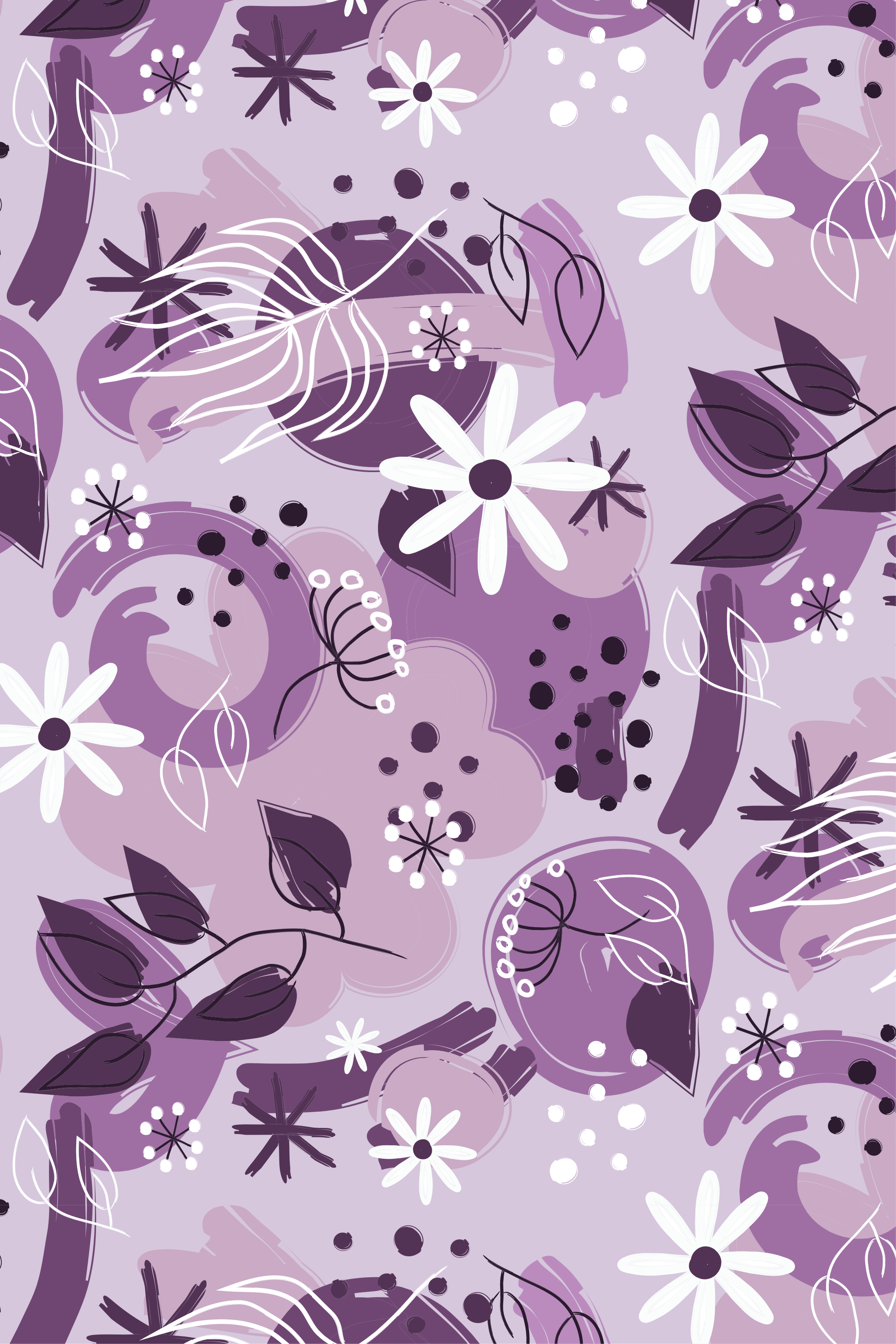 Tapis vinyle violet fleurs violettes variées - TenStickers