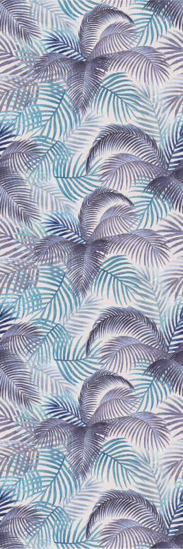 Tapis vinyle violet motif feuilles tropicales - TenStickers